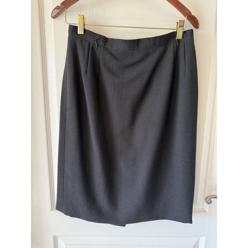 ARMANI COLLEZIONI Women's Black Pencil Skirt Size 12 92% Wool Made in Italy